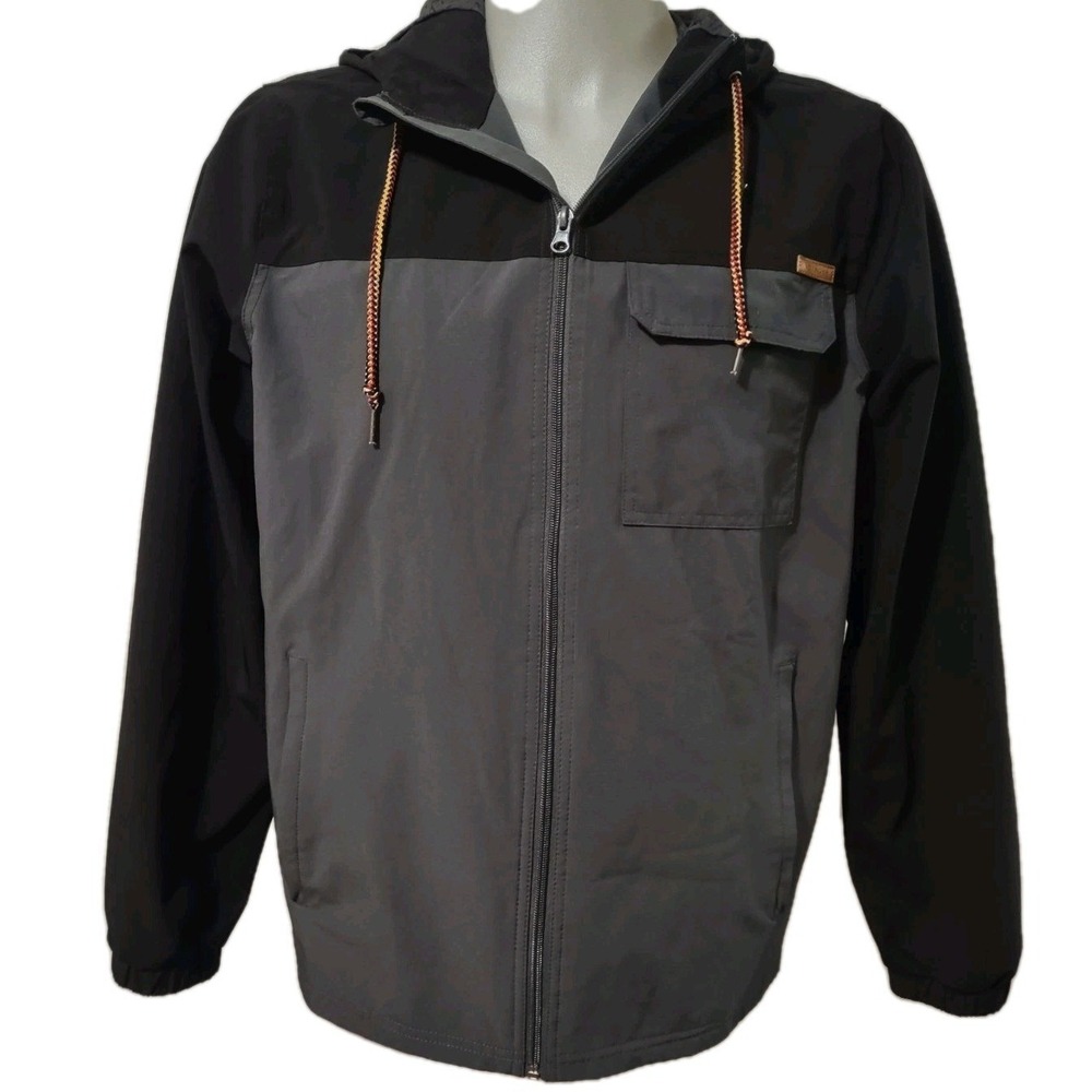 Voyager Jacket Size M Men Windbreaker Gorp Core Streetwear Black Grey Hooded Zip